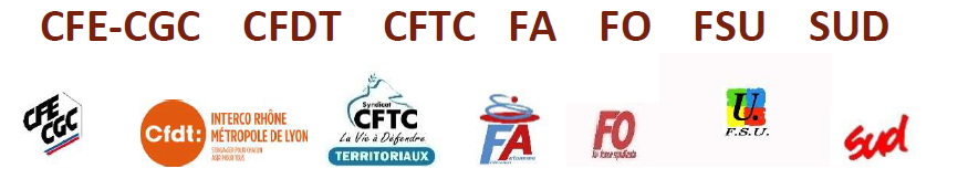 Intersyndicale CFTC, CFDT, CFE-CGC, FO, FA-FPT, SUD, FSU