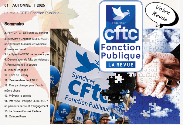 La Revue CFTC Fonction Publique est disponible